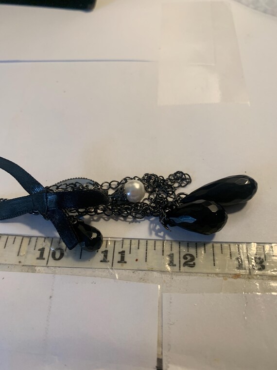 Silvertone Statement Pendant Necklace - image 3