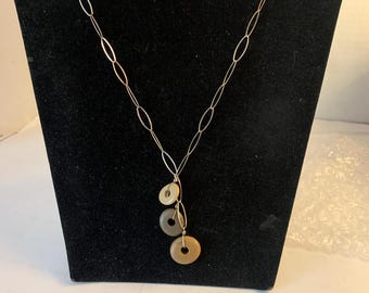 Collana In Argento Sterling 925 Con Bottone - Catenina Sottile 1mm, Elegante E Minimal