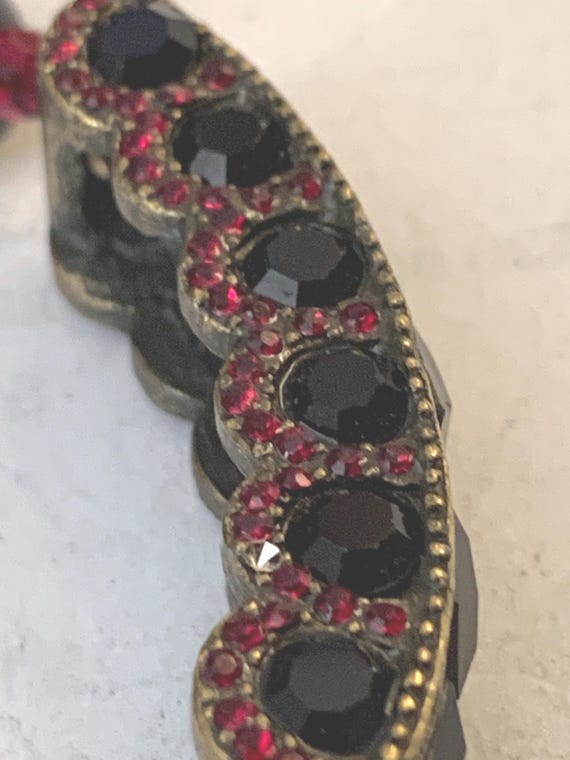 Ruby Glass Beaded Brass Bracelet - image 7