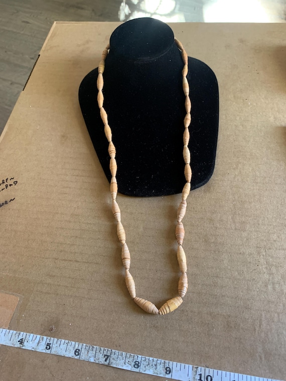 Vintage Birch Bark Beaded Necklace