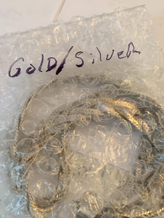 Herringbone Two Tone Braided Solid Chain Necklace - image 7