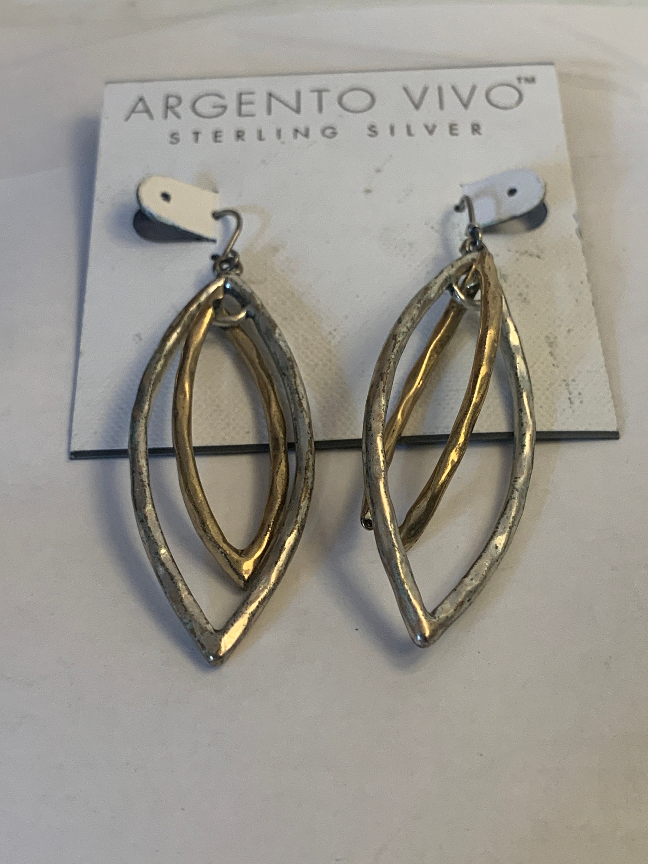 Argento Vivo Sterling Silver and Gold Earrings Etsy