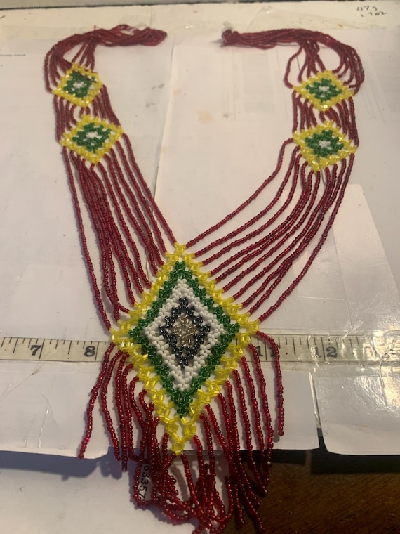 Native American Seed Beaded Necklace Needs Clasp