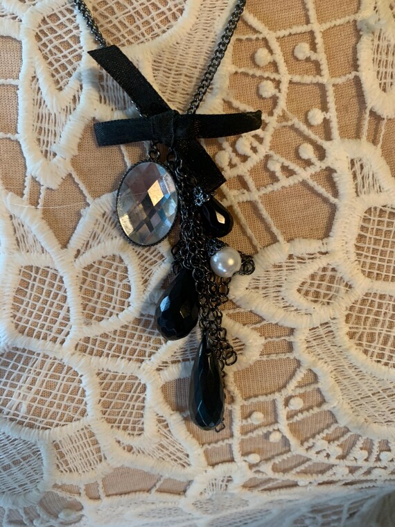 Silvertone Statement Pendant Necklace - image 2