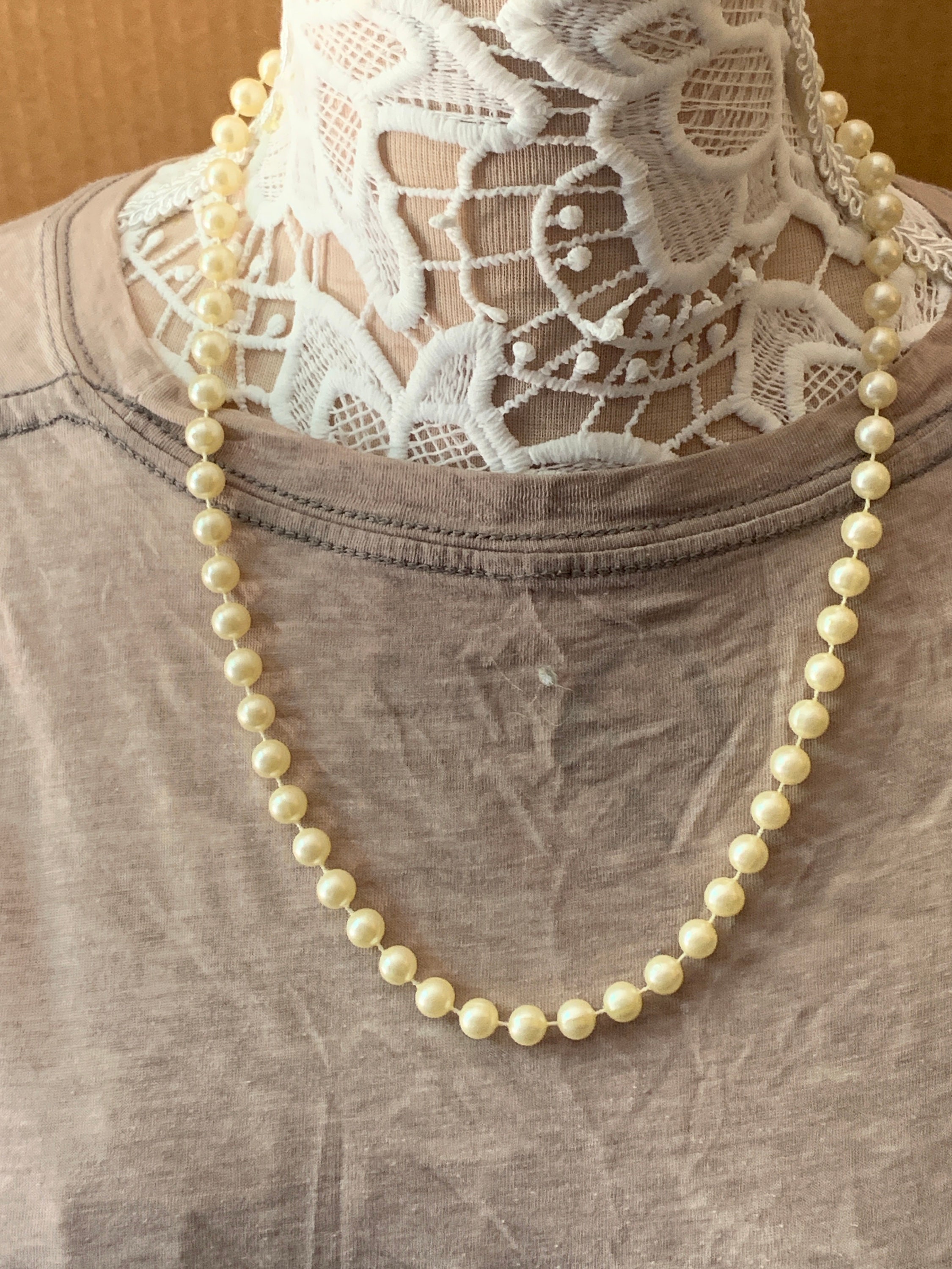 KNOTTED PEARL NECKLACE - Etsy