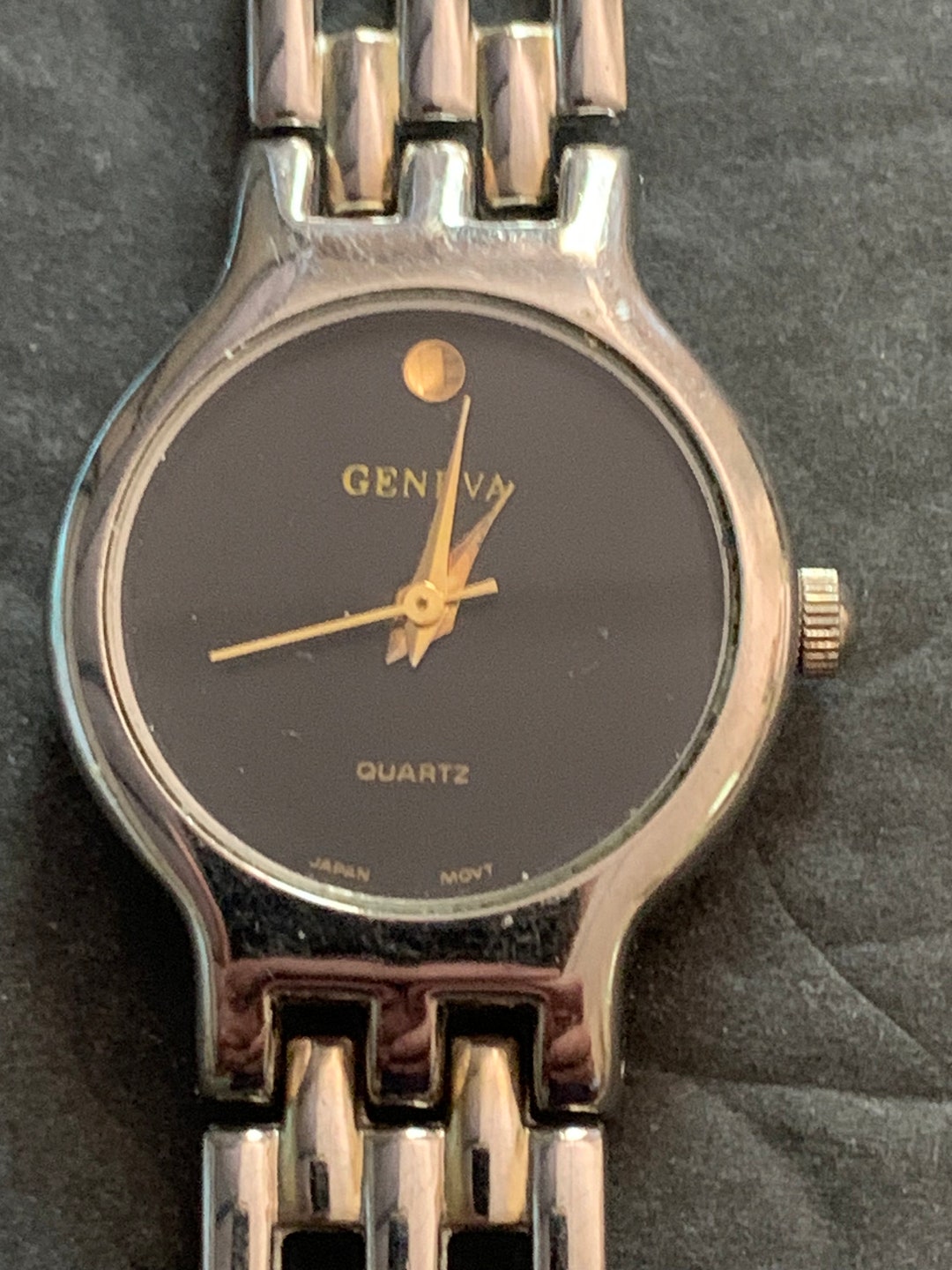 Geneva Black Face Quartz Watch NEEDS BATTERY Etsy Canada