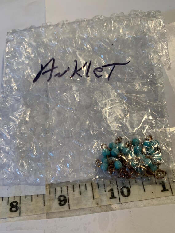 Turquoise Beaded Anklet - image 5