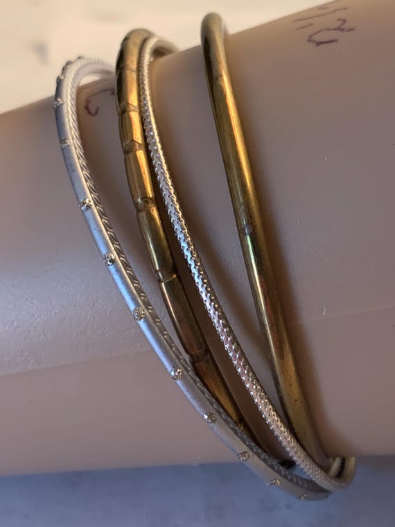 2 Gold & 2 Silver Stackable Bangels - image 2