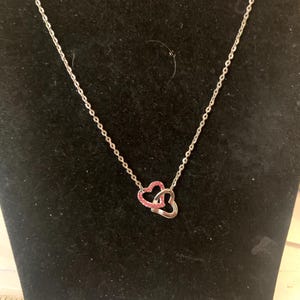 Pink and Silver Hearts Pendant