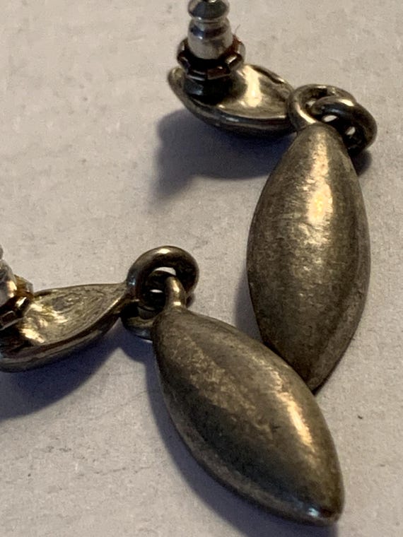 Silver Stud Dangling Earrings - image 3