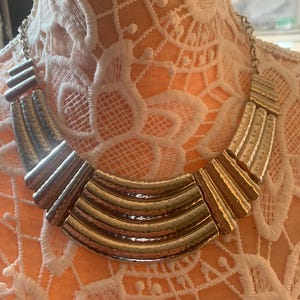 Hammered Silver Bib Choker