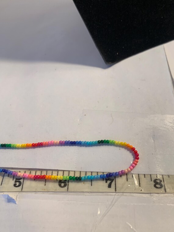 Micro Rainbow Beaded Neckace - image 3