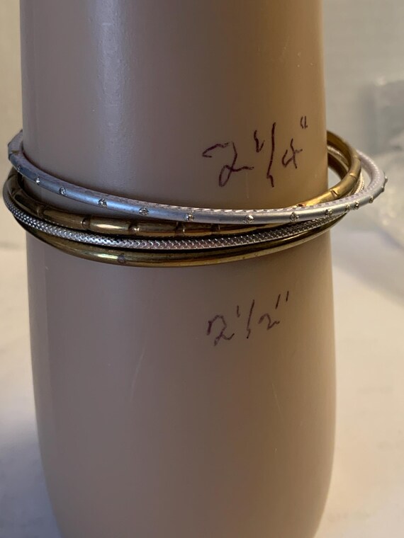 2 Gold & 2 Silver Stackable Bangels - image 1