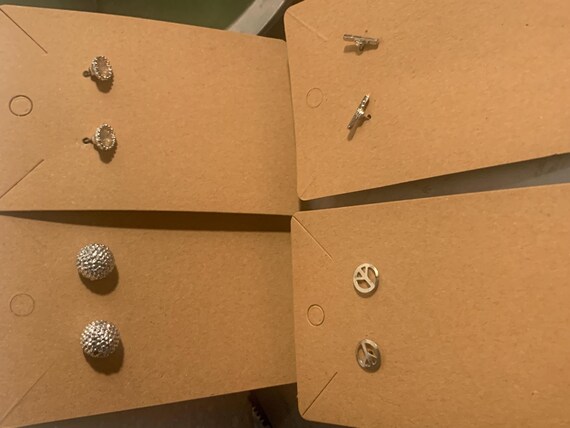 4 Pair Silvertone Earrings - image 1