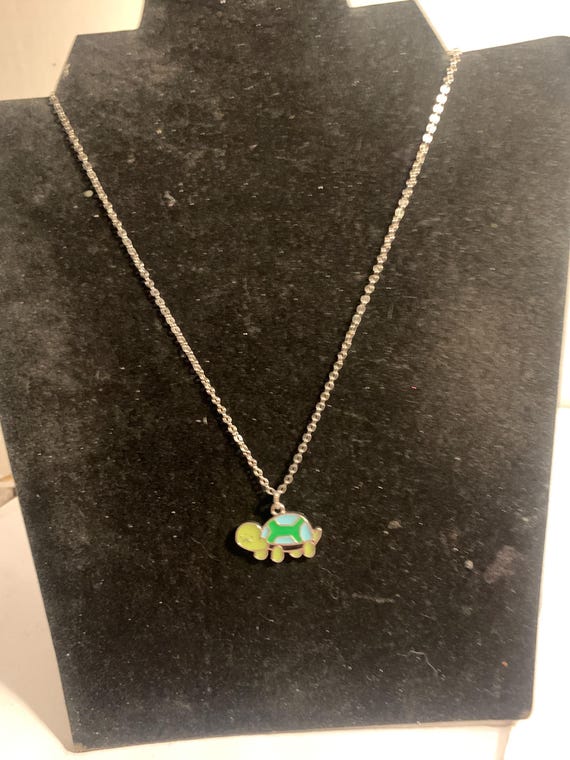 Silvertone Turtle Pendant - image 1