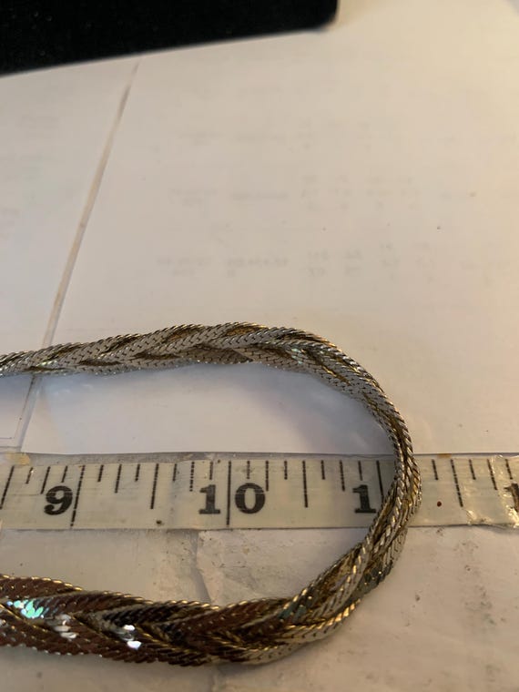 Herringbone Two Tone Braided Solid Chain Necklace - image 4