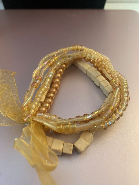 6 Stranded Multi Types beaded Bracelet - image 4