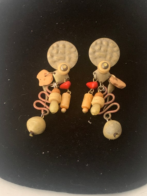 Dangling Multi Type Beaded Earrings - image 1