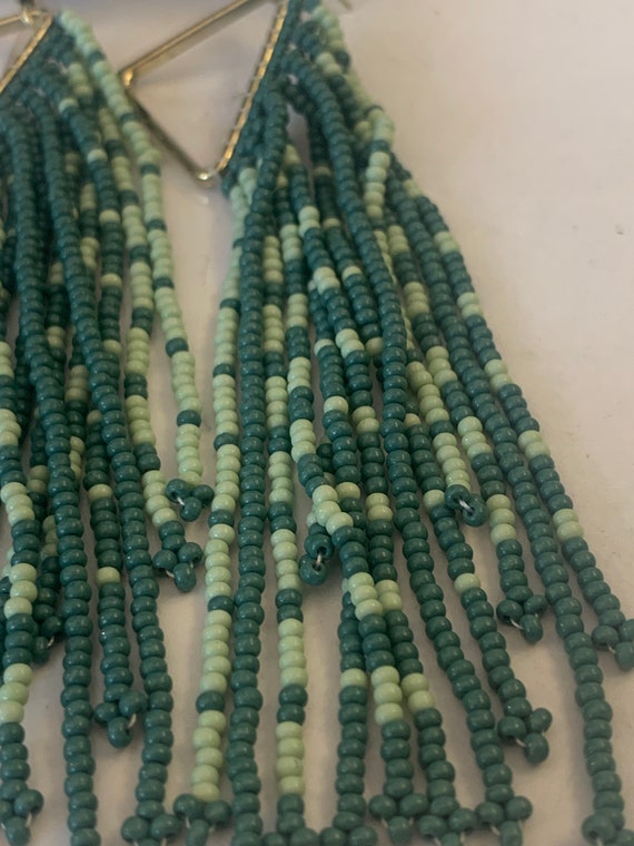 Ink+ Alloy Fringe on Triangle Native Earrings - image 2