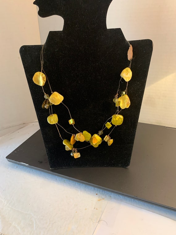 Silvertone Abalone Shell Necklace....B - image 1