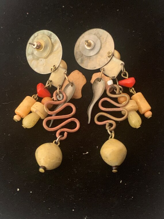 Dangling Multi Type Beaded Earrings - image 4