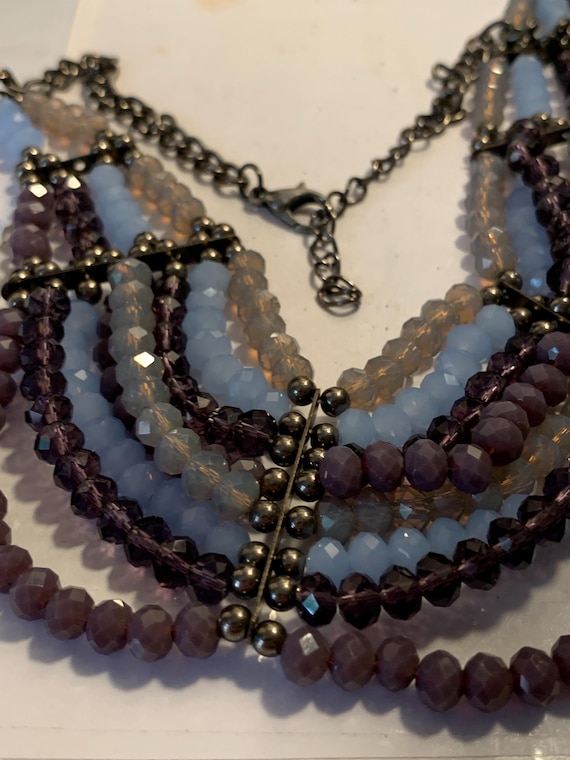 Layered Multi Strand Multi Colored Statement Bib … - image 8