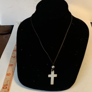 Black Silk Cord Cross Pendant