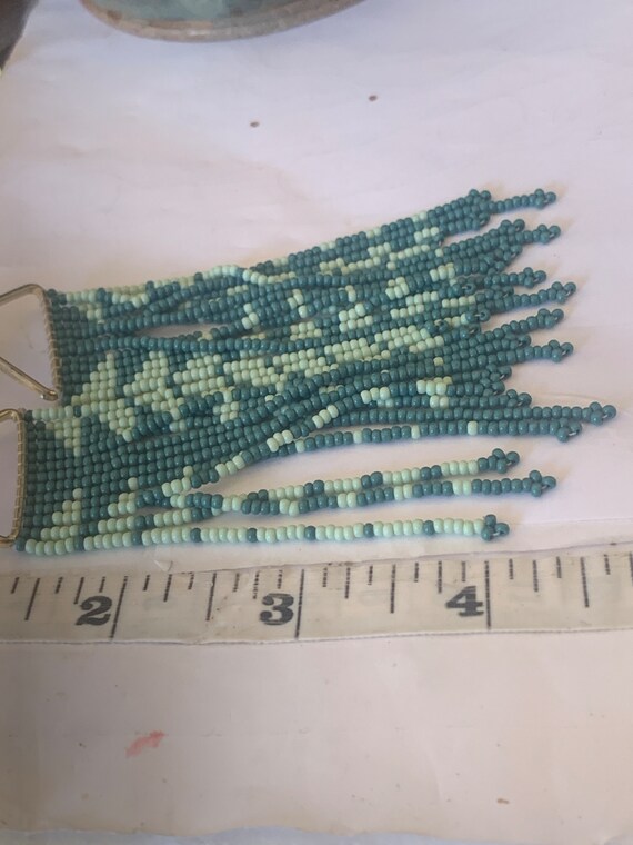 Ink+ Alloy Fringe on Triangle Native Earrings - image 3