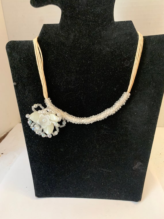 CRYSTAL FLOWER NECKLACE - image 1