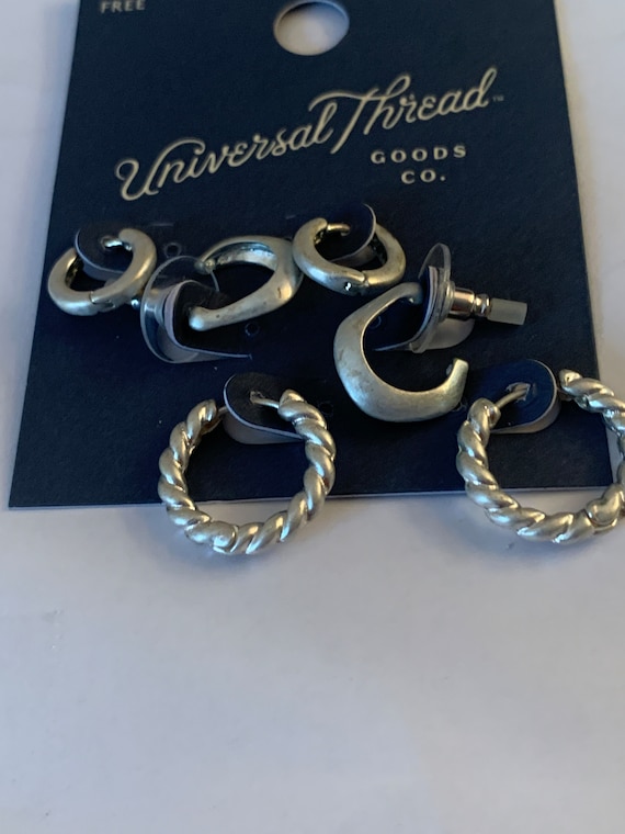 Universal Thread Silver Hoop Earrings - image 1
