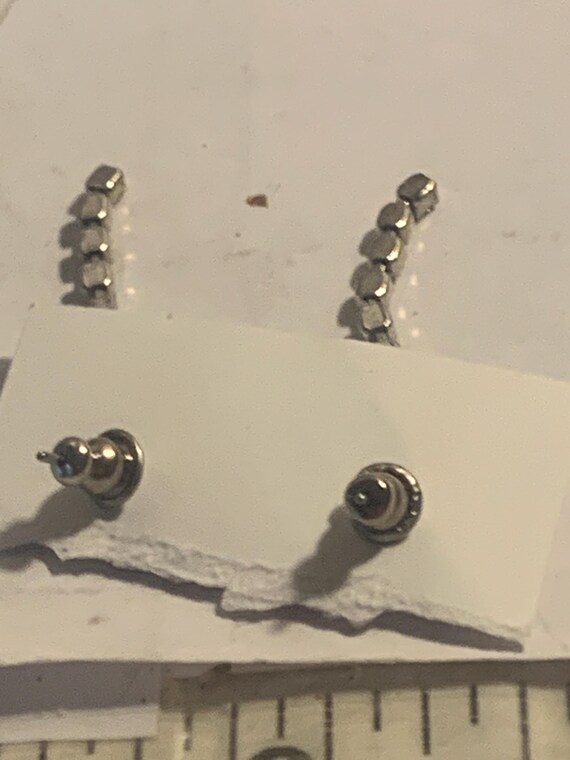 2 inch Chainlink Rhinestone Dangling Earrings - image 4