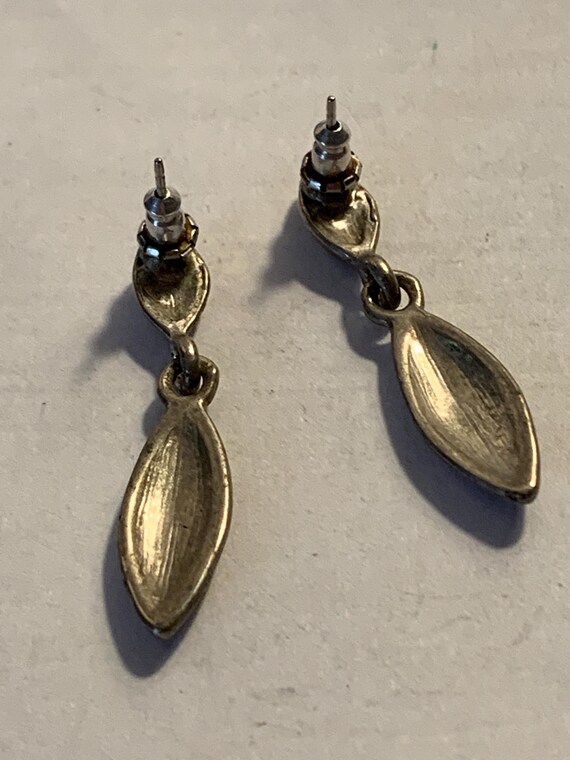 Silver Stud Dangling Earrings - image 2