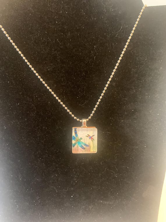 Dragonfly Scrabble Pendant - image 1