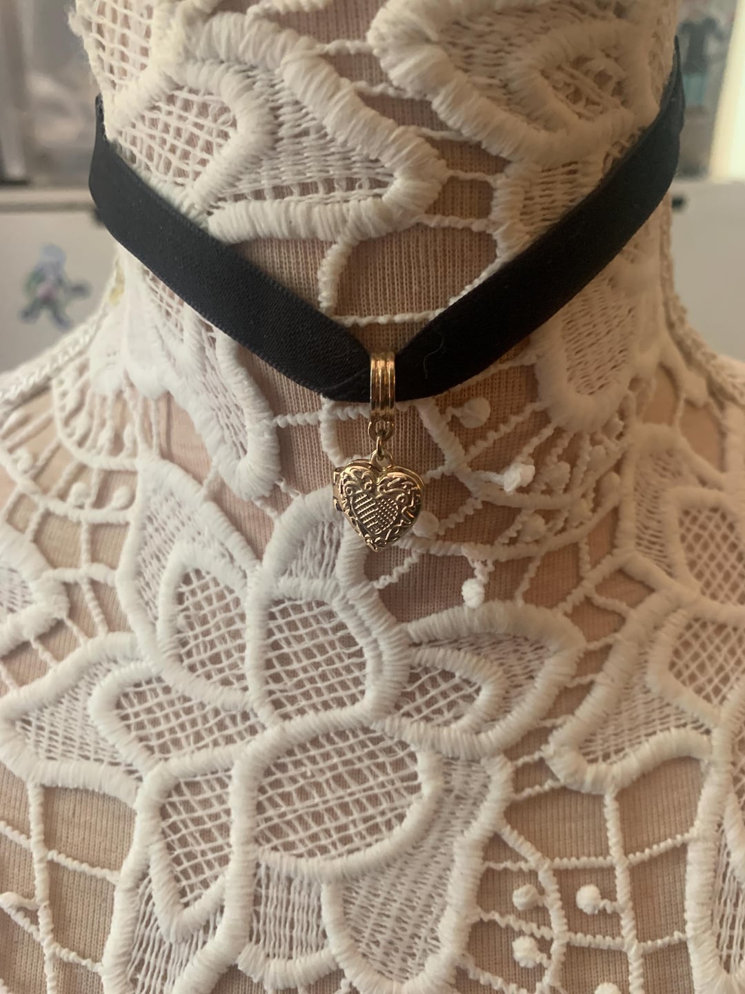 Child Choker With Heart Hinged Locket - Etsy