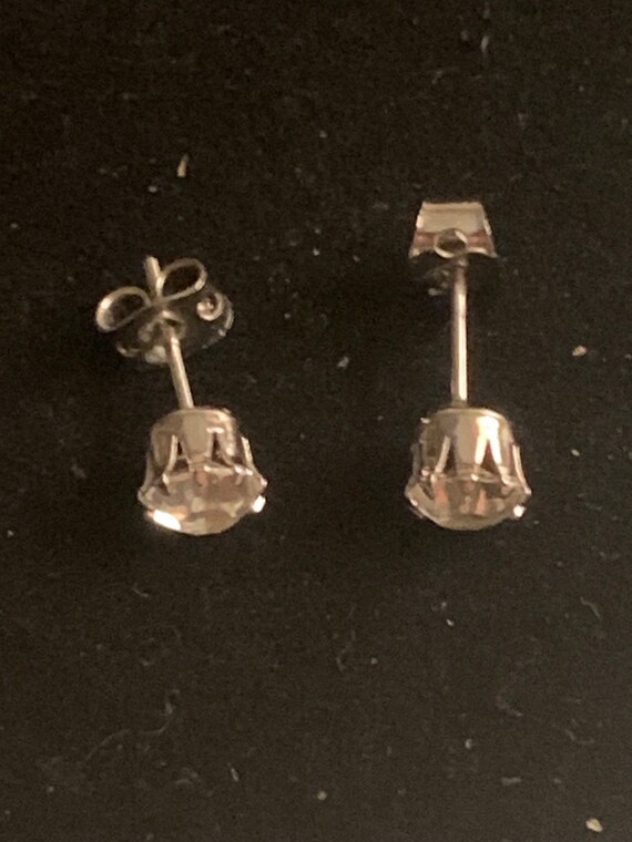 Simulated Diamond Stud Earrings - image 3