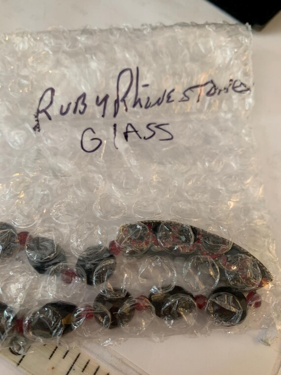 Ruby Glass Beaded Brass Bracelet - image 10