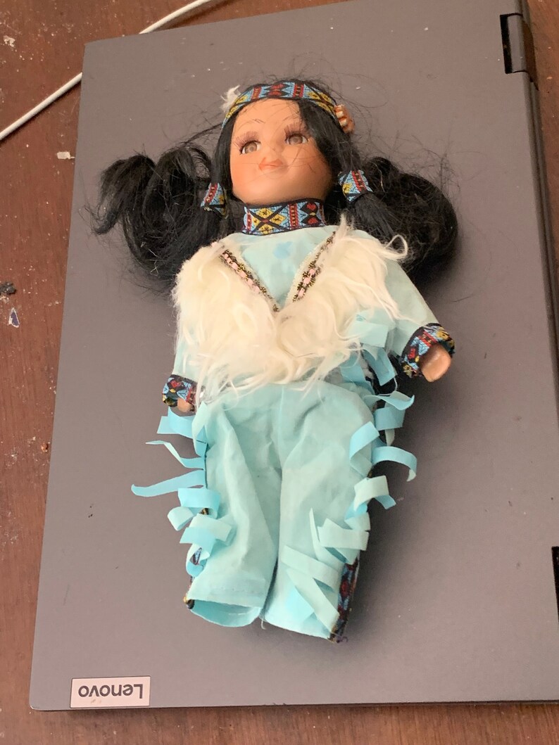 Porcelain Native Indian Doll - Etsy
