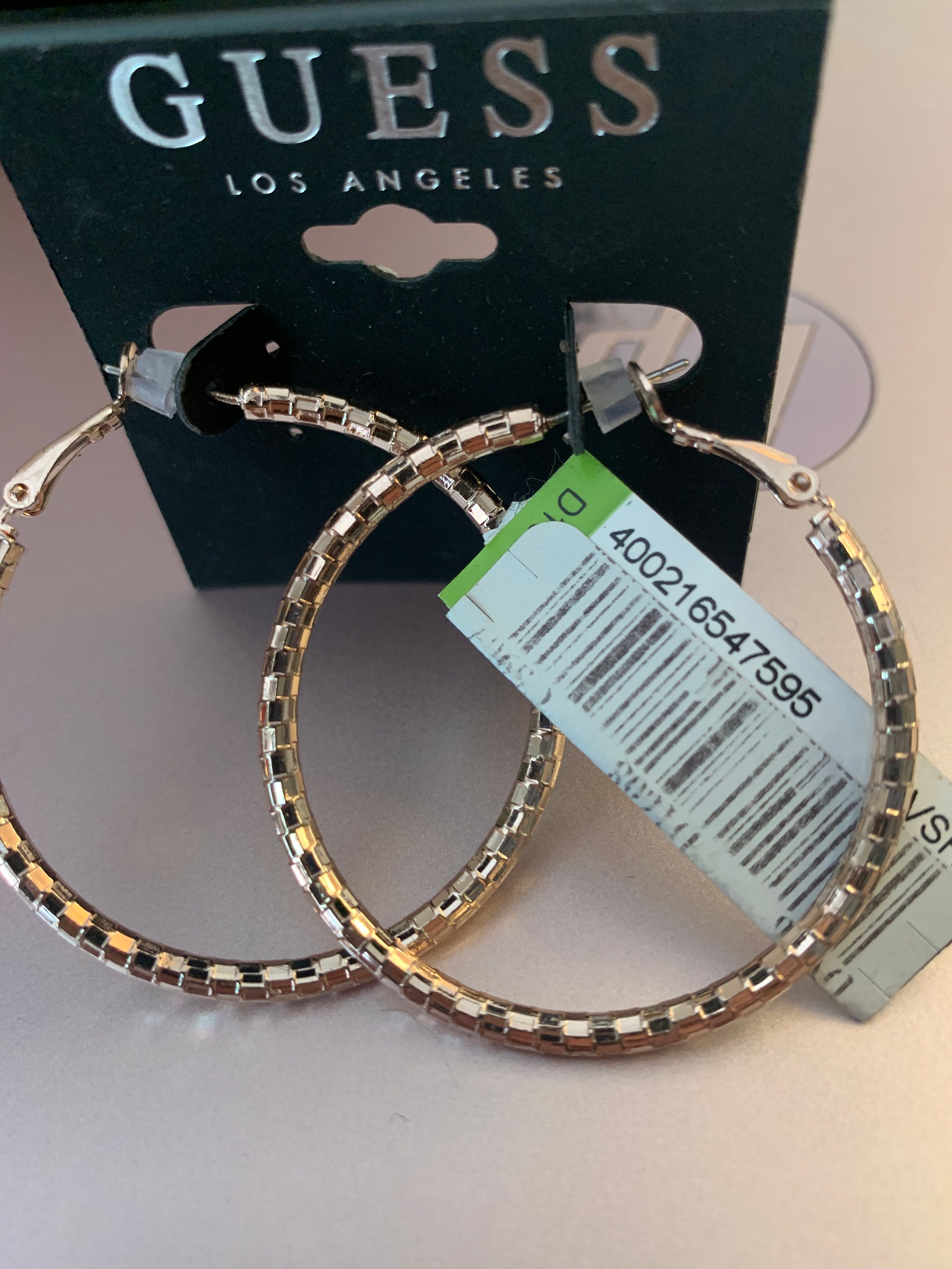 Guess - Orecchino A Cerchio Singolo Oro Con Finitura Mista Liscio E Testurizzato