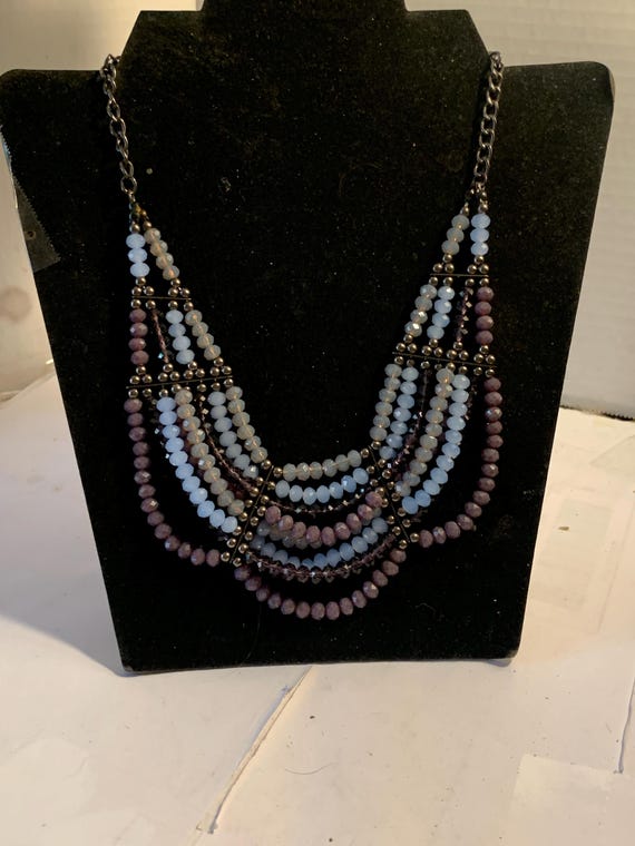 Layered Multi Strand Multi Colored Statement Bib … - image 3