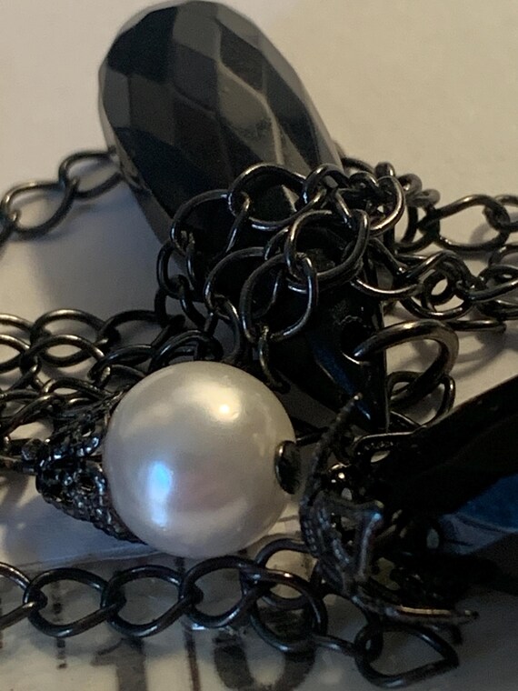 Silvertone Statement Pendant Necklace - image 8