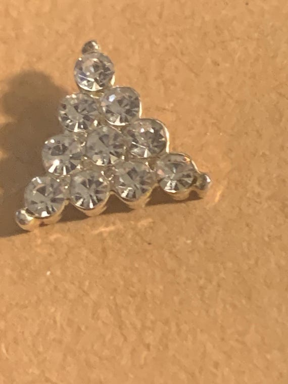 Rhinestone Triangle Stud Earrings - image 3