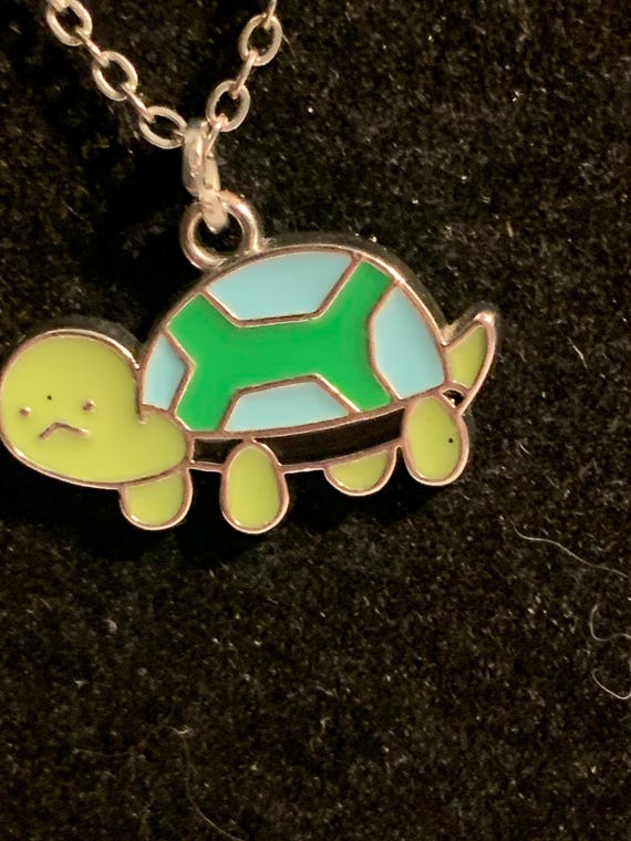 Silvertone Turtle Pendant - image 3