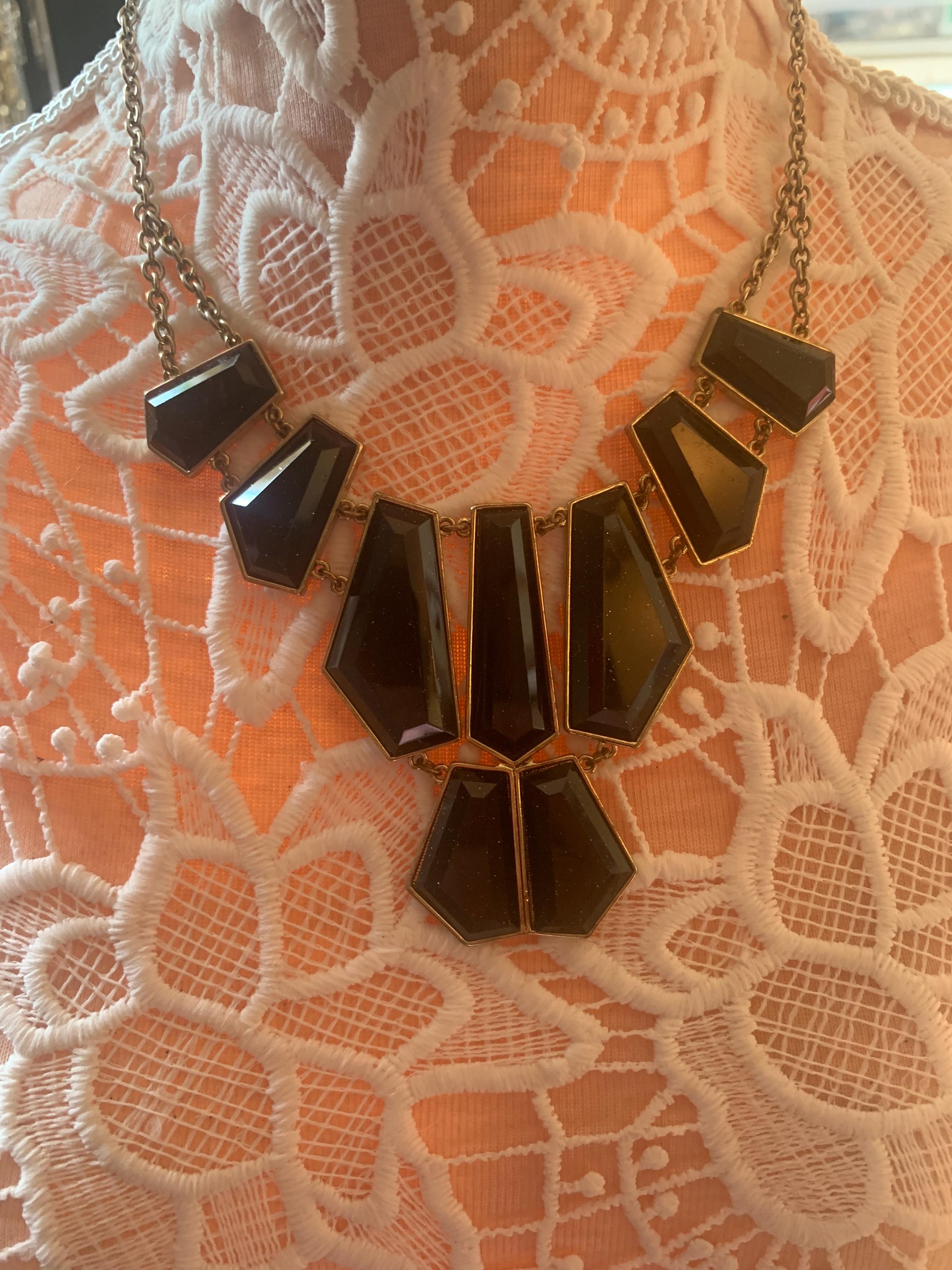 ブラックとゴールドの幾何学模様のネックレス - Etsy 日本