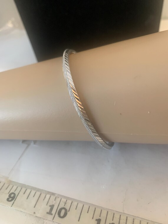 Silver Stackable Band Bangle - image 3
