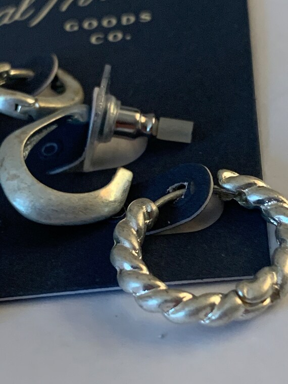 Universal Thread Silver Hoop Earrings - image 2