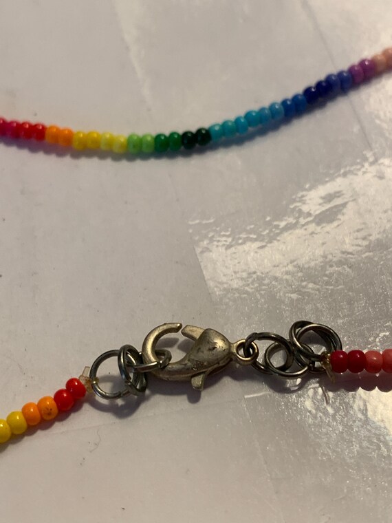 Micro Rainbow Beaded Neckace - image 4