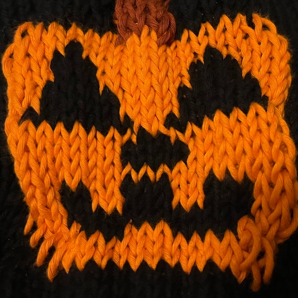 Jack-o-Lantern Pumpkin Knitting Chart