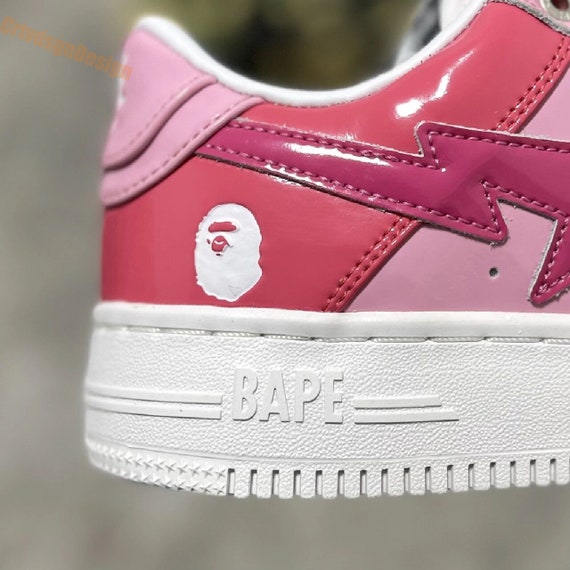 Bape Schuhe Menu0026Woman To Panda PINK Hochwertige Bapesta - Etsy Österreich