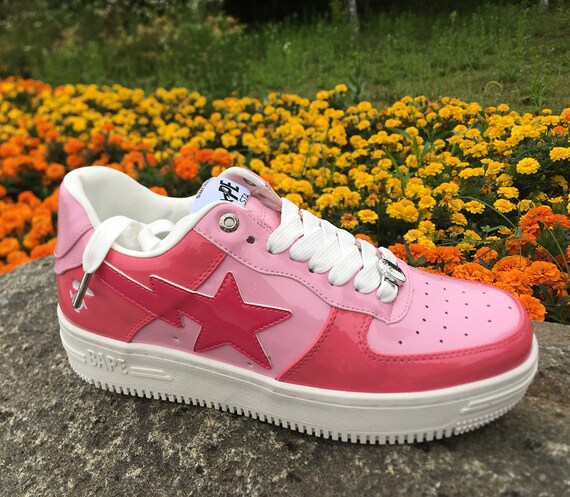 Bape Schuhe Menu0026Woman To Panda PINK Hochwertige Bapesta - Etsy Österreich