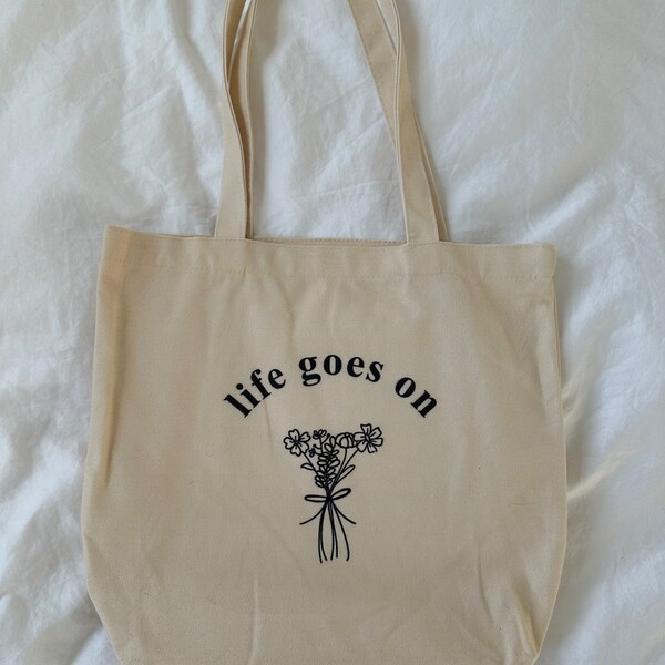 BTS Life goes on tote bag | tote bag with pocket